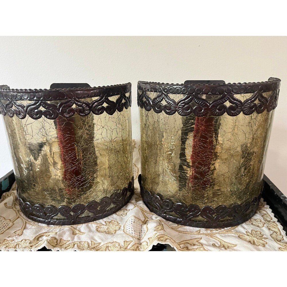 Set of 2 Vintage Tea light Wall Sconces